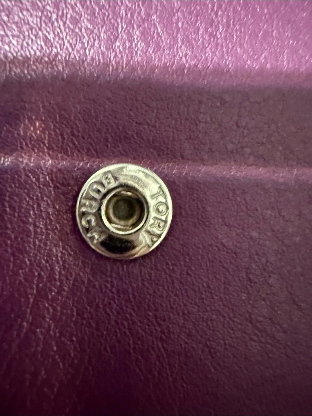Purple Leather Turnlock Wallet